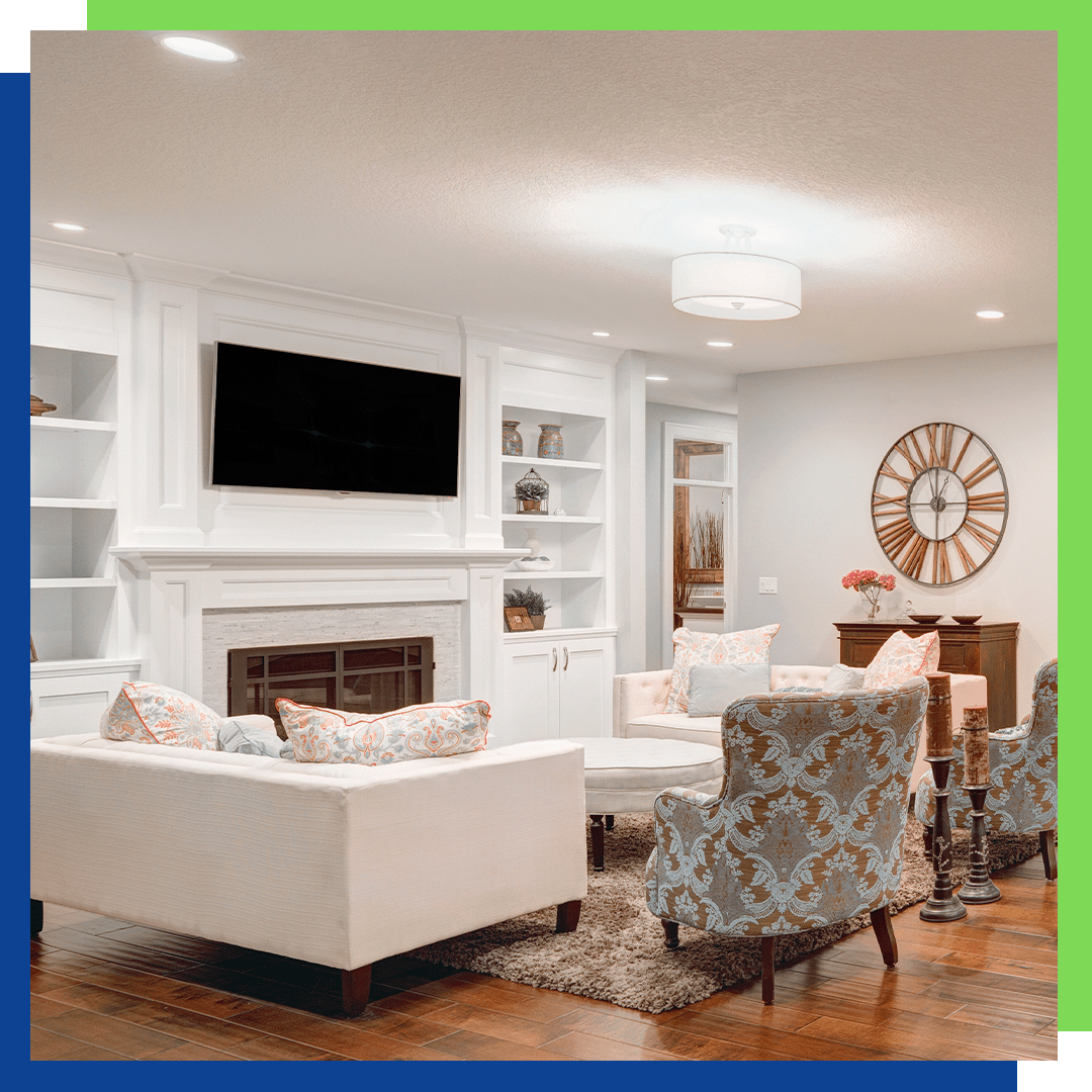 living space with multiple pieces of furniture