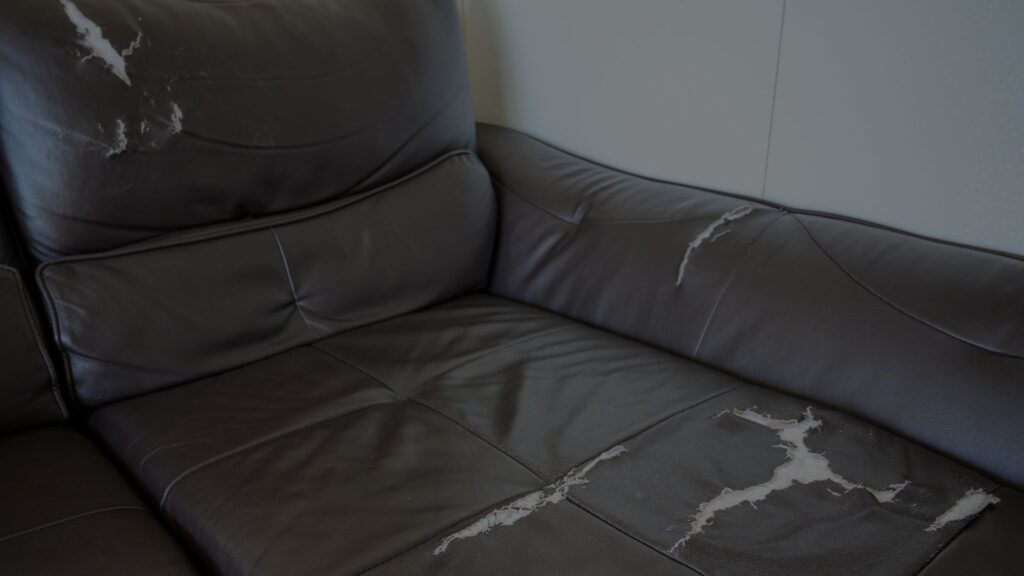 torn leather furniture