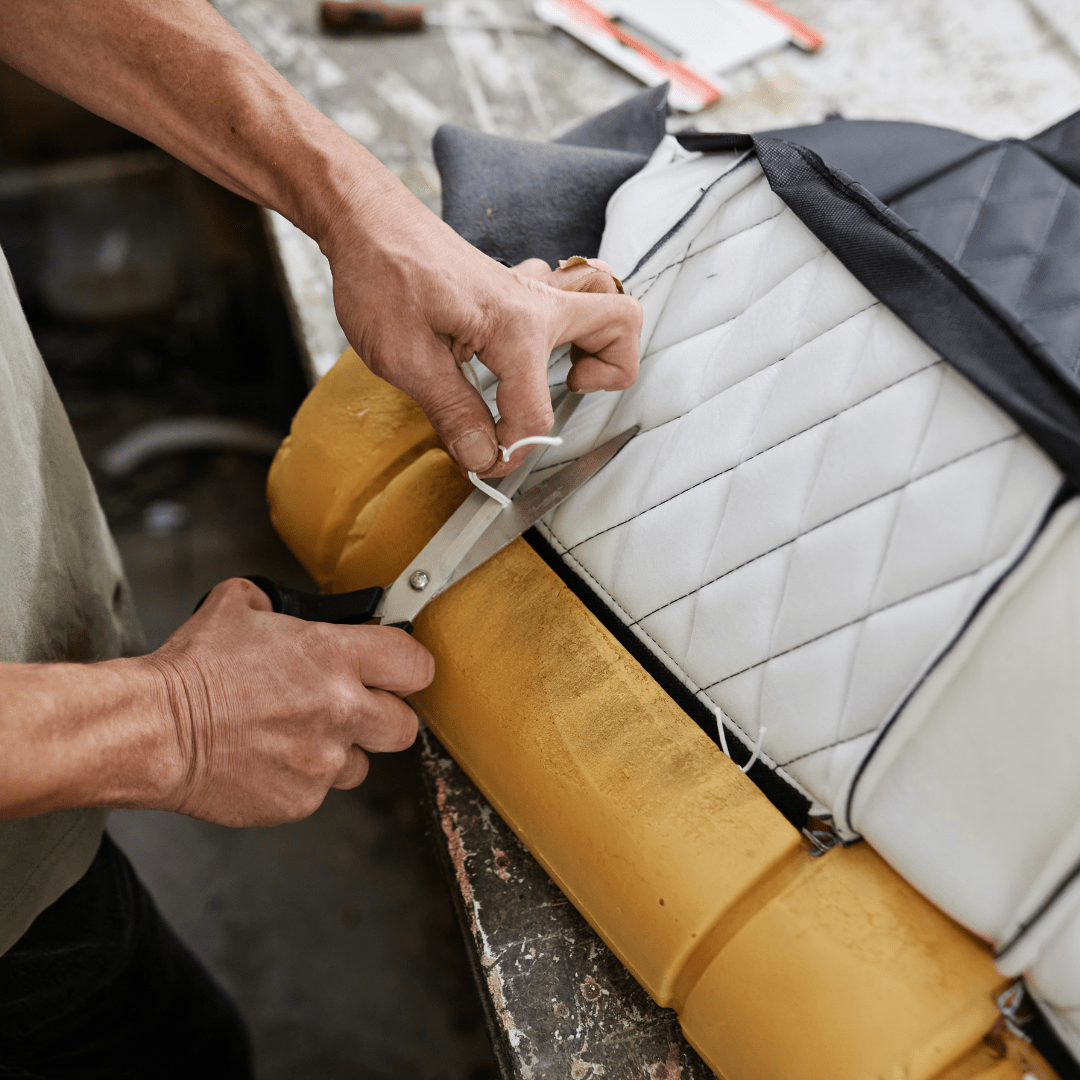 upholstery being repaired