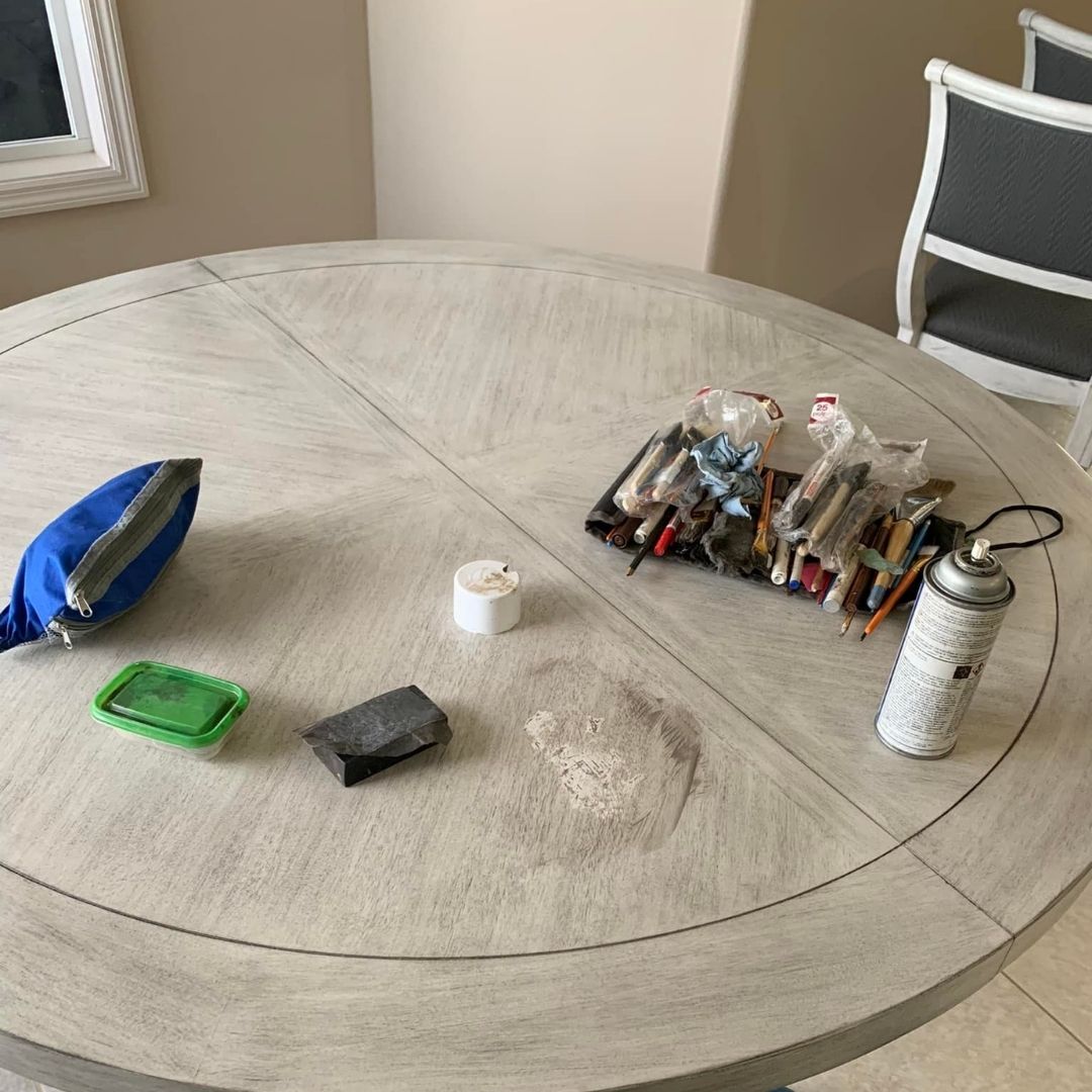 furniture repair tools on table